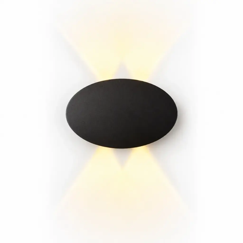APLIQUE DE PARED CURVE LUX NANO 4W 3500K IP65 13 CM X 8 CM COLOR NEGRO REF. A294BKWW MARCA ILUMINAK