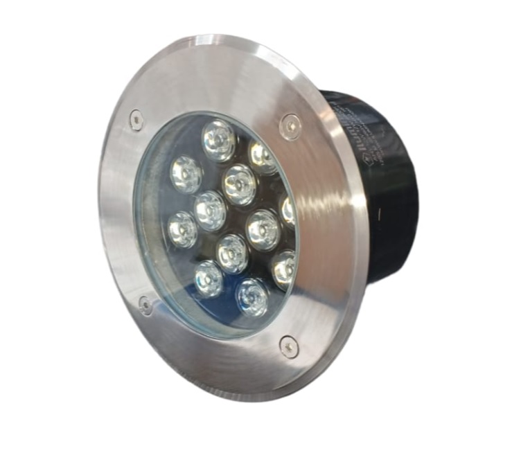 APLIQUE / LUMINARIA REDONDA PISO 12W 4500K 85-265V IP65P P/JARDIN REF AHY12W / 011600 MARCA ILUMINAK