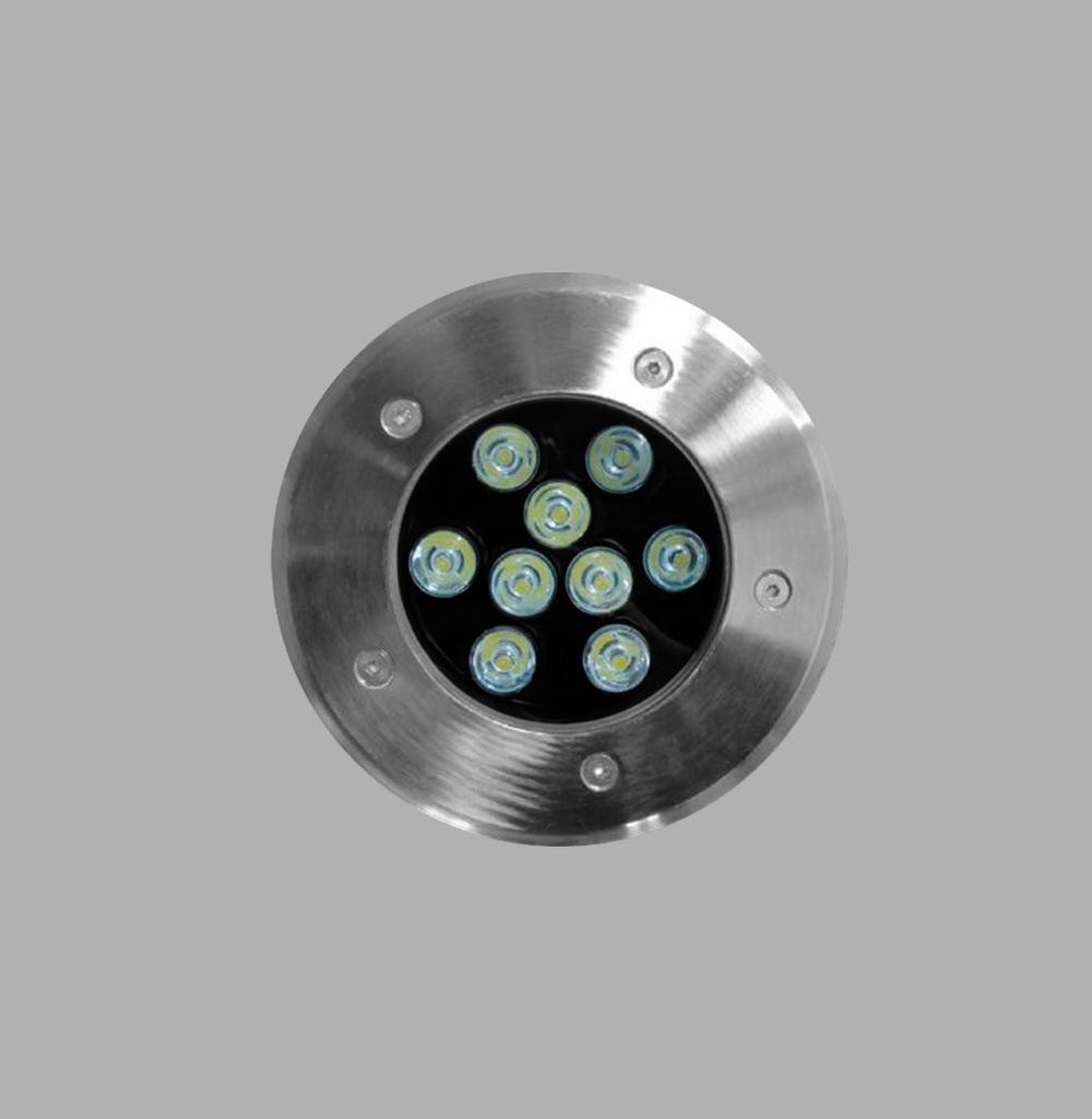 APLIQUE / LUMINARIA REDONDA PISO 9W RGB 85-265V IP65 P/ JARDIN REF. AHY9RGB MARCA ILUMINAK