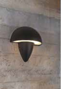APLIQUE DE PARED MUSH 12W 4500K 1200LM IP65 16 CM X 8,5 CM NEGRO REF. HS223212WBK MARCA ILUMINAK
