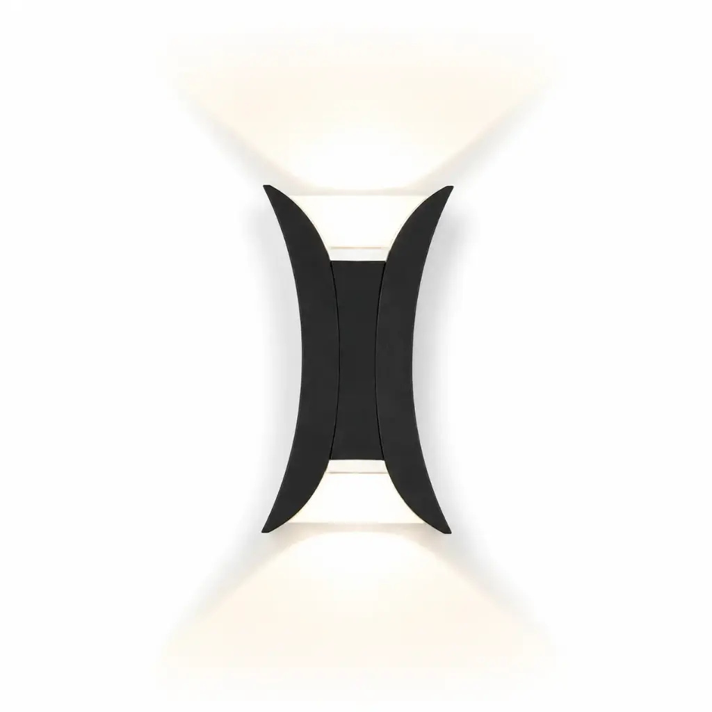 APLIQUE DE PARED HOURGLASS 10W 4500K 75LM IP65 21CM X 4,5CM NEGRO REF.HY80510/ 014571 MARCA ILUMINAK