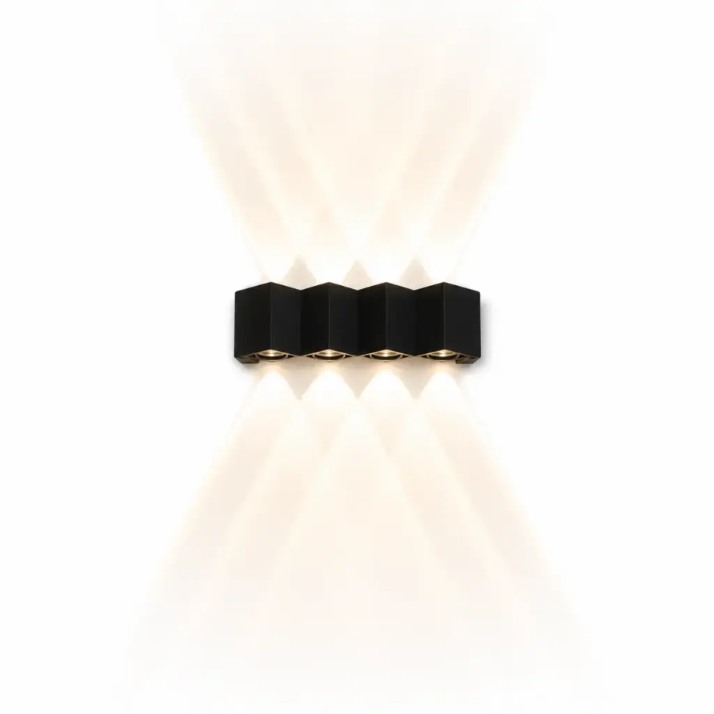 APLIQUE DE PARED PRISMA 8W 4500K 500LM IP65 11 CM X 8 CM NEGRO REF. HY8228 / 058100 MARCA ILUMINAK