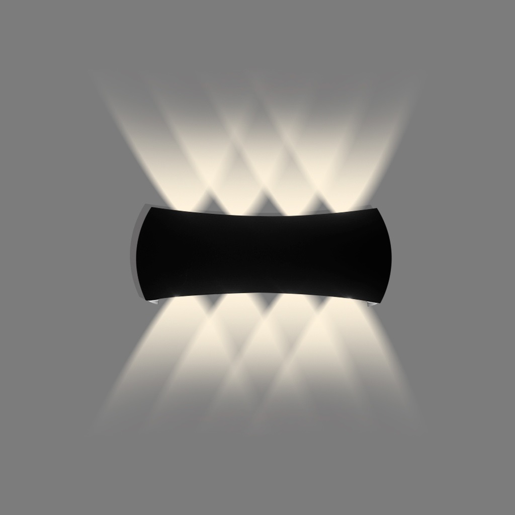 APLIQUE DE PARED GLEAM 8W 4500K IP65 21 X 8,3 X 4,5 CM NEGRO REF. HY8616 / 014212 MARCA ILUMINAK