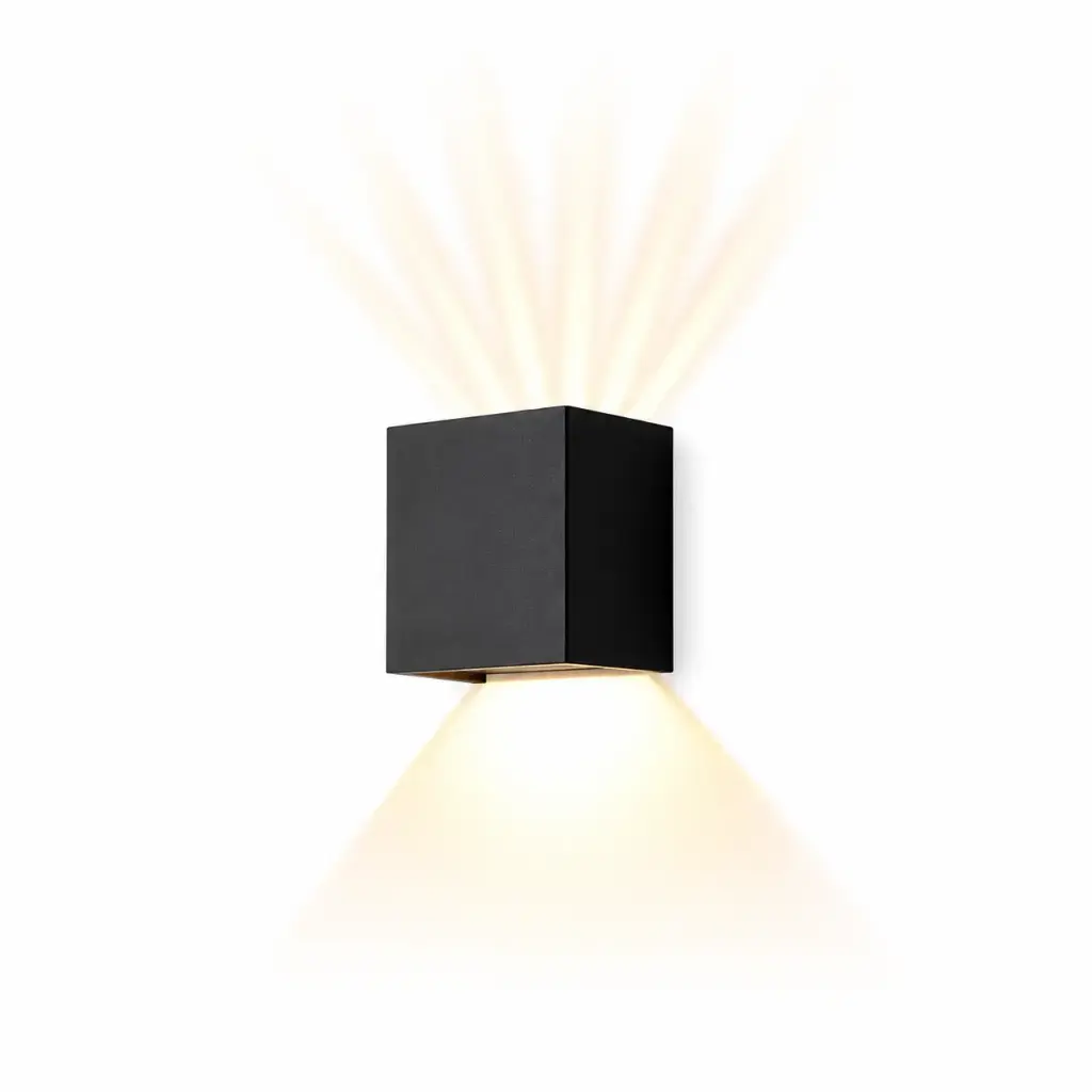 APLIQUE DE PARED ASTERISK 6W 3 TONOS 85-265V IP65 NEGRO REF. HY8756 MARCA ILUMINAK