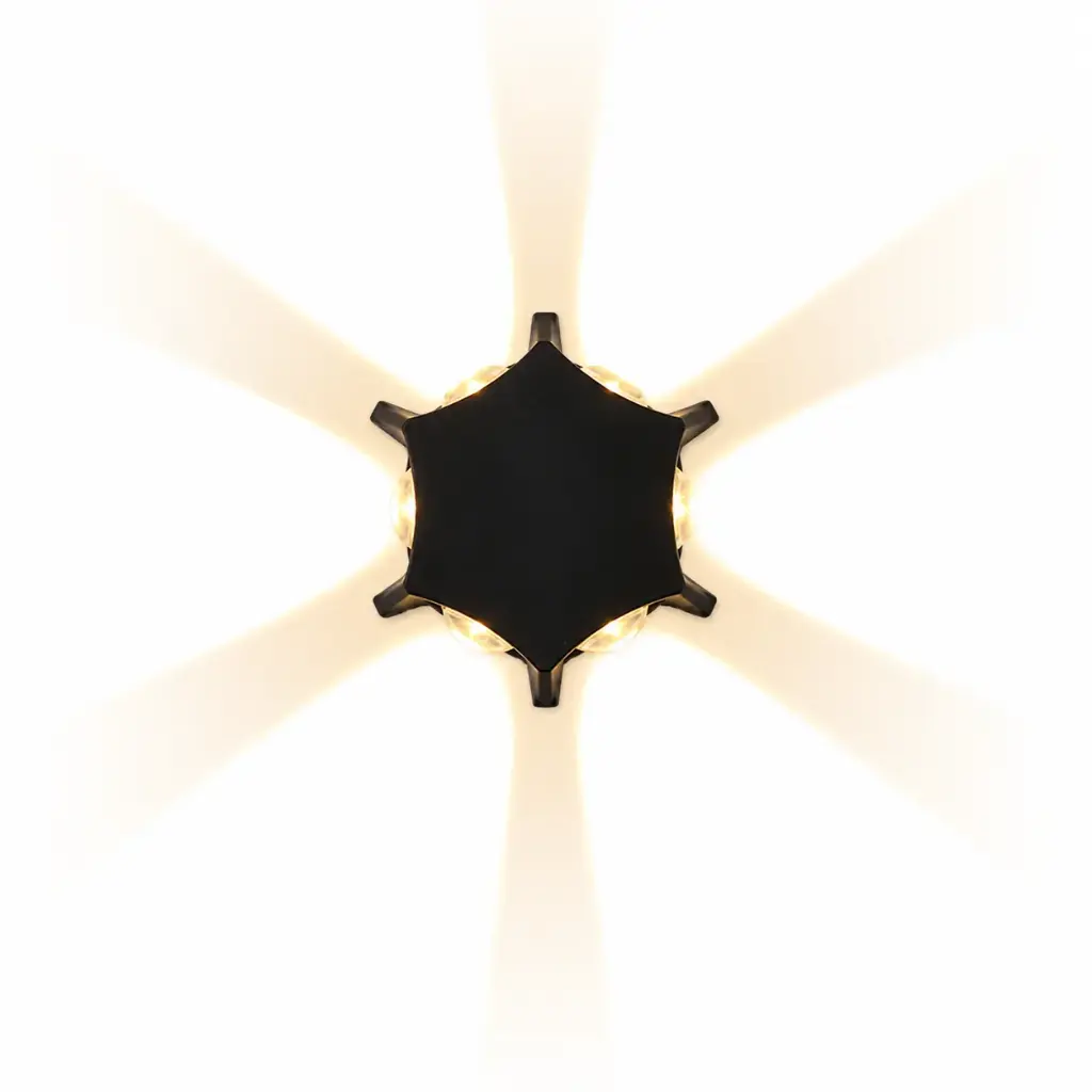 APLIQUE DE PARED STAR 6W 85-265V IP65 NEGRO REF. HY8823 MARCA ILUMINAK