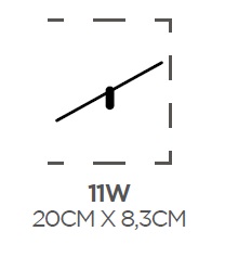 APLIQUE DE PARED SCALE 11W 3500K 545LM IP20 20CM X 8,3CM DORADO OPACO REF. MD72A MARCA ILUMINAK