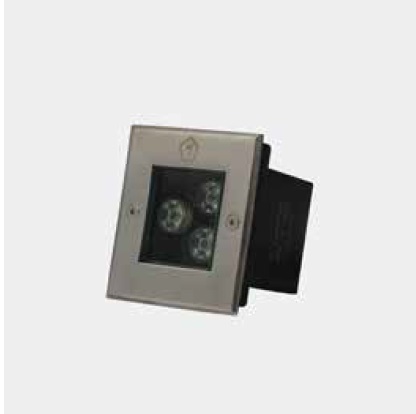 APLIQUE DE PISO 3W 3000K 270LM IP65 10 CM X 10 CM ACERO INOXIDABLE REF. MS301 MARCA ILUMINAK