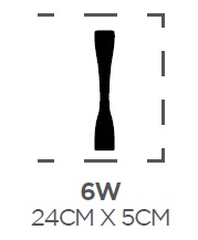 APLIQUE DE PARED HIGHTECH 6W 3500K 1200LM IP54 24 CM X 5 CM COLOR BLANCO REF. YS20102 MARCA ILUMINAK