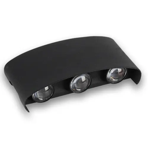 APLIQUE DECORATIVO 6 W 3000 K 150 X 75 X 42 MM IP65 ALUMINIO NEGRO 100-240 V REF. LP4130 LUCERNA