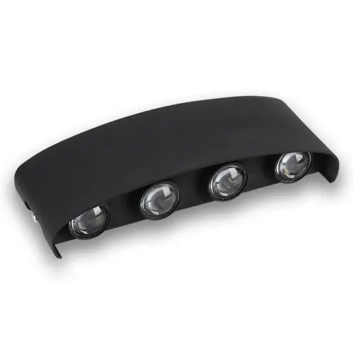 APLIQUE DECORATIVO 8W 3000K 200X76X45MM IP65 ALUMINIO NEGRO REF. LP4140 MARCA LUCERNA