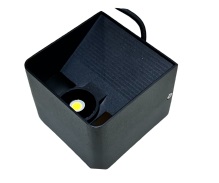 APLIQUE PARED LED INTEGRADO UP & DOWN 5W 3000K IP54 CUBO CUADRADO NEGRO LUM- 230 MARCA LUMIND