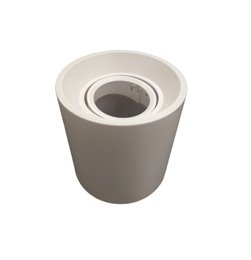 APLIQUE DE TECHO SUPERFICIAL PARA GU10 MOD. CILINDRO COLOR BLANCO REF. LUM-437 MARCA LUMIND