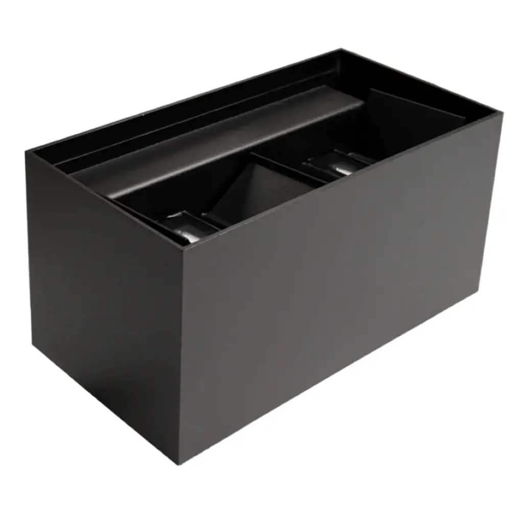 APLIQUE PARED LED INTEGRADO UP & DOWN 3W X 4 3000K IP54 CUBO RECTANGULAR NEGRO LUM- 454 MARCA LUMIND