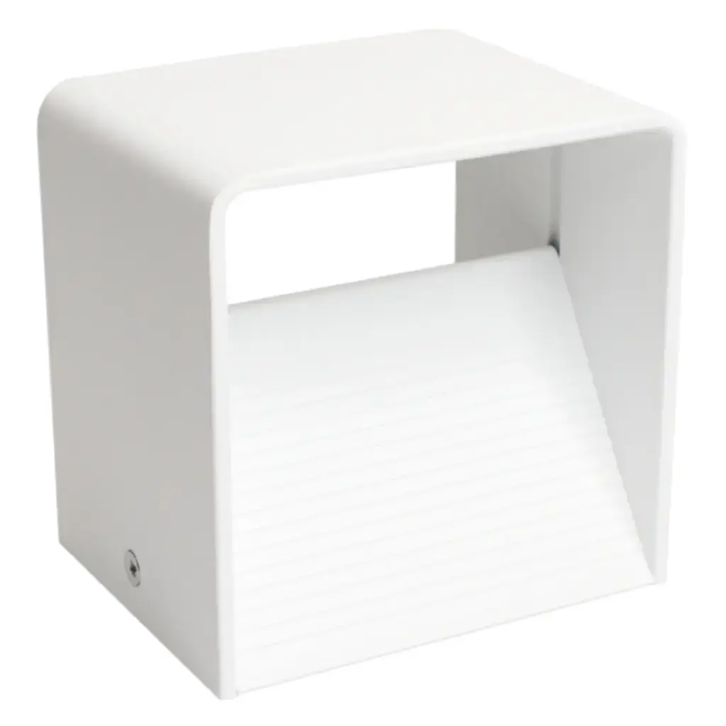APLIQUE PARED LED INTEGRADO 5W 3000K IP54 CUBO CUADRADO BLANCO LUM- 455 MARCA LUMIND