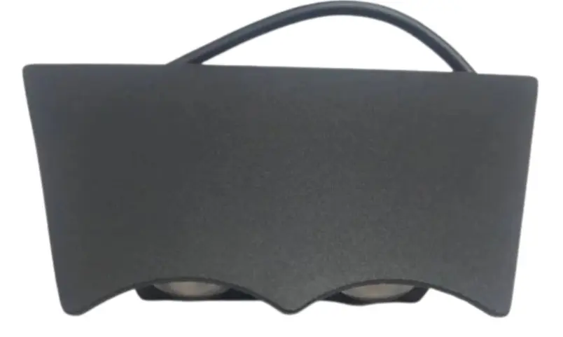 APLIQUE PARED LED INTEGRADO 3W X 2 3000K IP54 15.5X7CM BAT COLOR NEGRO LUM- 458 MARCA LUMIND