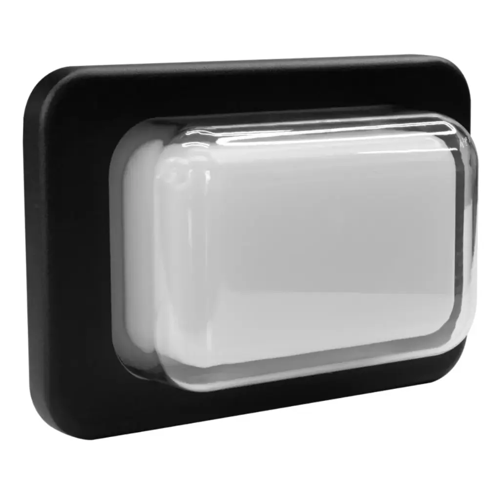 APLIQUE PARED LED INTEGRADO 18W 3000K IP54 100-240V P/EXTERIOR BOX EVO NEGRO REF.LUM-496 LUMIND