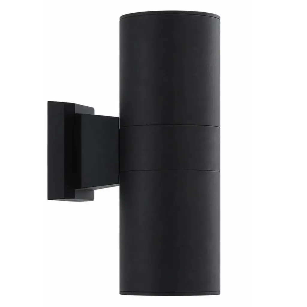 APLIQUE PARED P/GU10 X 2 CILINDRO UP&DOWN P/EXTERIOR ALUMINIO NEGRO-VIDRIO REF. LUM-630 MARCA LUMIND
