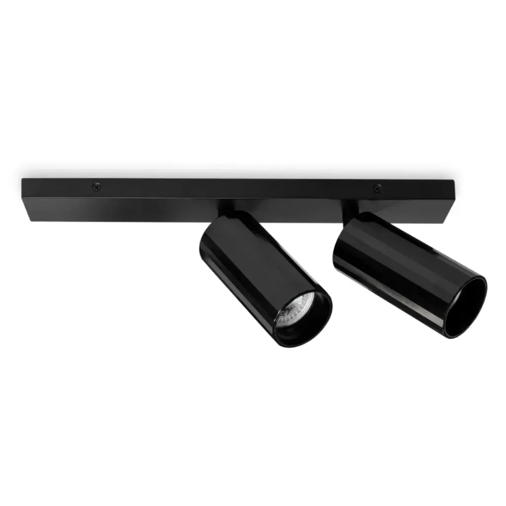 APLIQUE DE TECHO PARA GU10 T/TRACK DOBLE C/BASE 344X60X135MM COLOR NEGRO REF. LUM-890 MARCA LUMIND