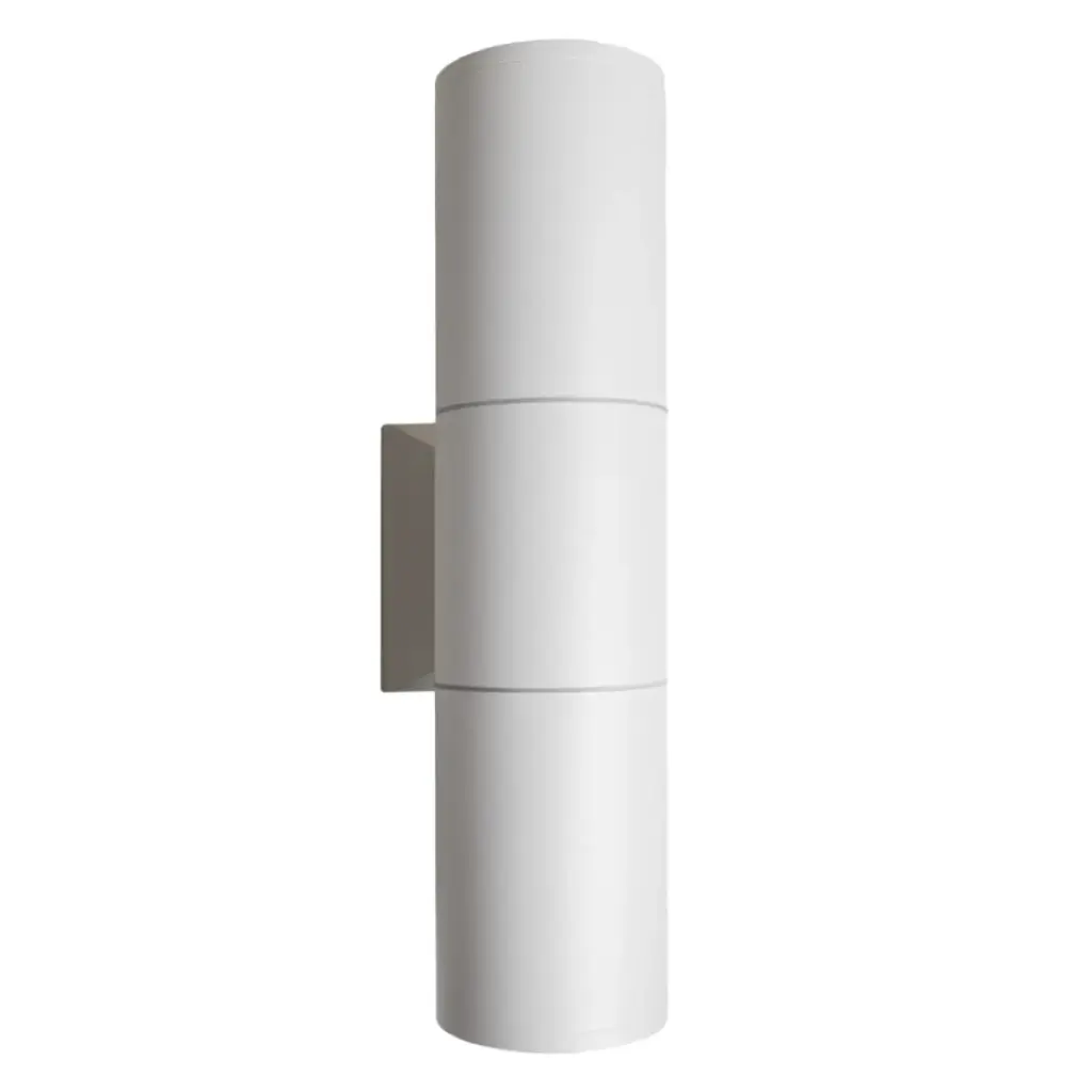 APLIQUE PARED PARA DICROICO GU10 X 2 CILINDRO UP&DOWN P/EXTERIOR ALUMINIO BLANCO REF. LUM-937 LUMIND