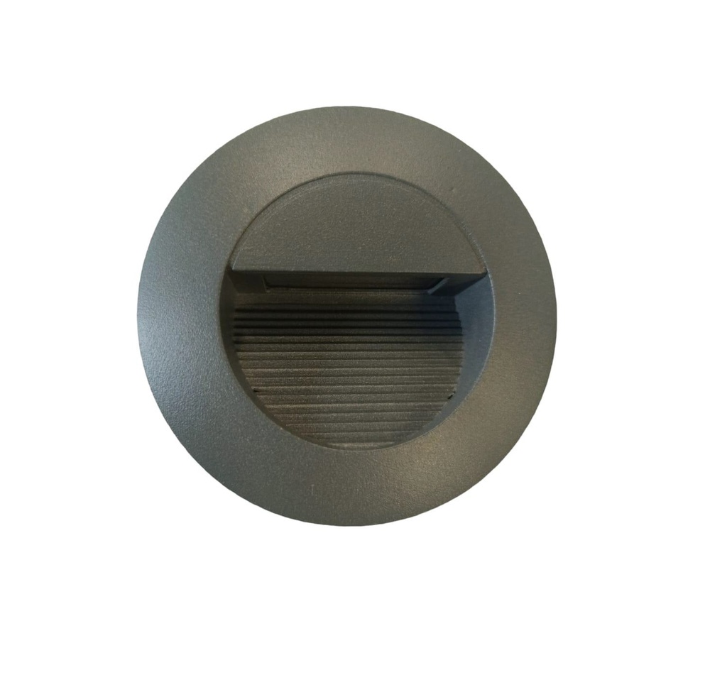 APLIQUE PARED LED INTEGRADO 2 W 3000 K IP65 REDONDO LUZ STEP COLOR GRIS REF. LUM-947 MARCA LUMIND
