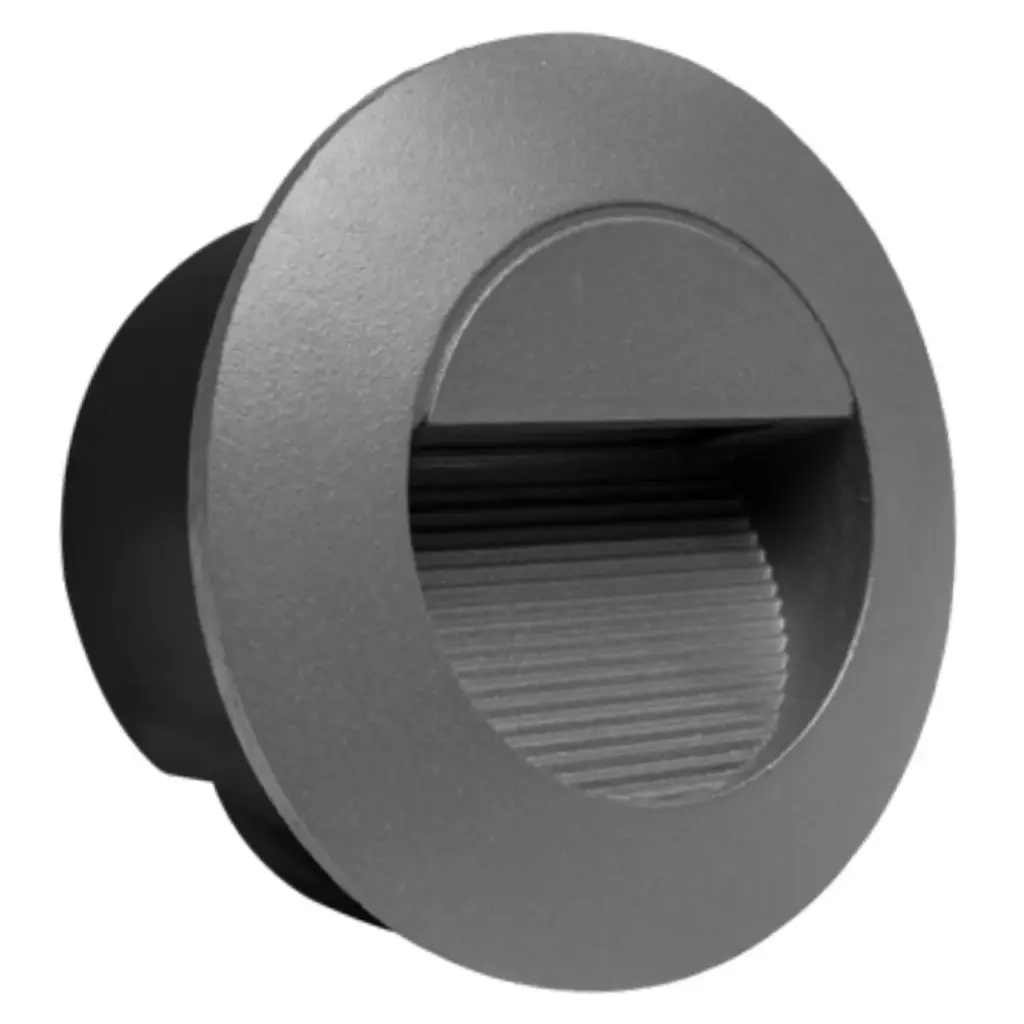 APLIQUE PARED LED INTEGRADO 2 W 3000 K IP65 REDONDO LUZ STEP COLOR GRIS REF. LUM-947 MARCA LUMIND