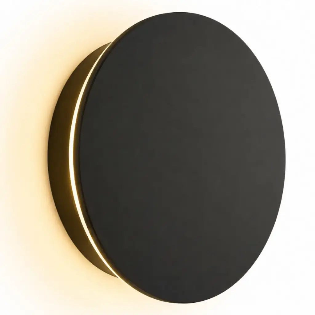 APLIQUE PARED LED INTEGRADO 9 W 3000 K IP54 REDONDO COLOR NEGRO REF. LUM-99 MARCA LUMIND