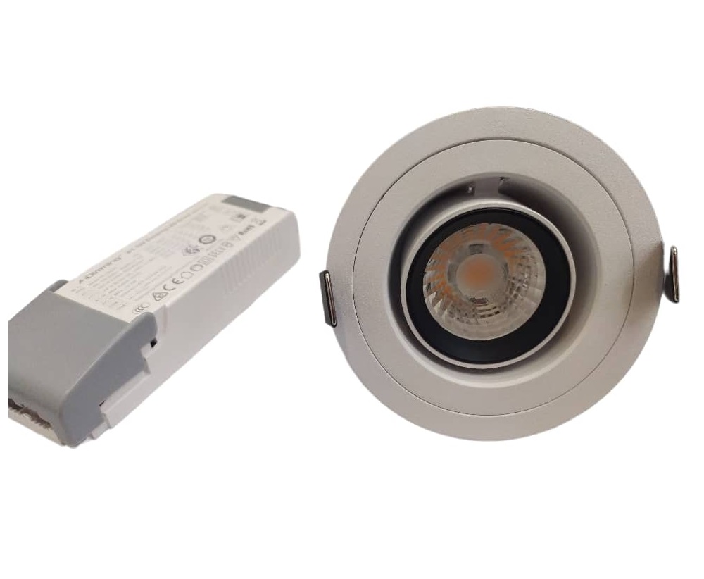 APLIQUE LED P/EMP. INTEG. EXTRAIBLE 9W 3000K 24° REDONDO BLANCO REF.DA8204RR-BC-B MARCA LUXOLAR