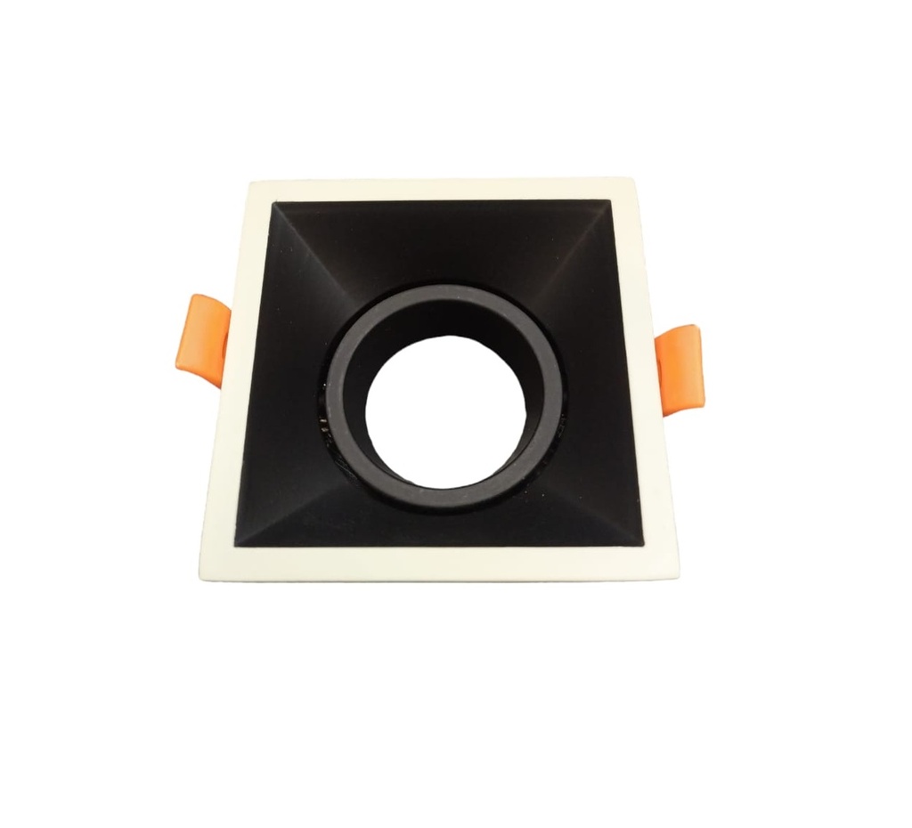 APLIQUE CUADRADO DIRIGIB. P/EMP 1 LUZ BLANCO-NEGRO C/SOC. GU10 S/BOM REF.GP-S-S90-Q-BN MARCA LUXOLAR