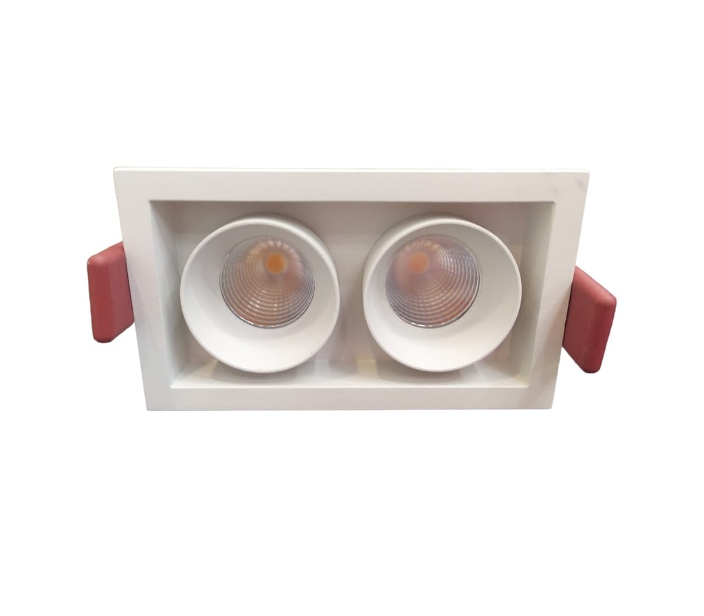 APLIQUE LED SPOT P/EMPOTRAR 2 X 5 W 3000K 36° RECTANG. BLANCO REF. LUX.DA5622NS.BC-B LUXOLAR