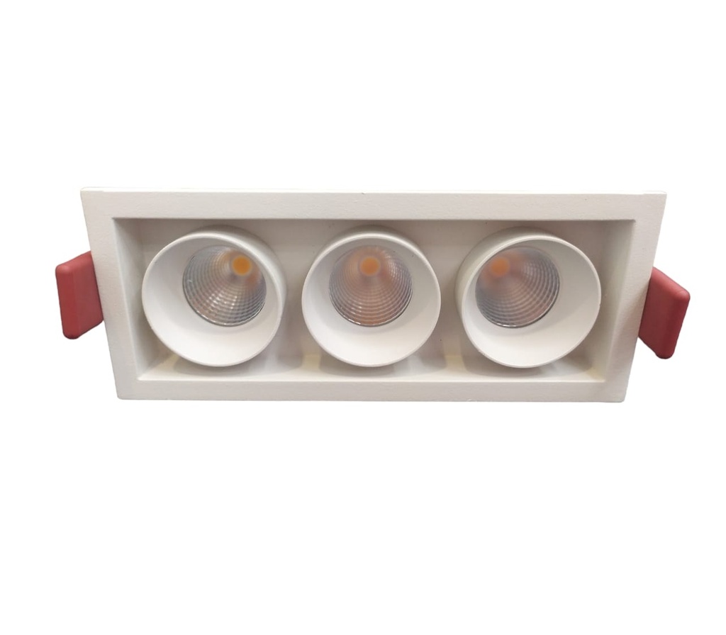 APLIQUE LED SPOT P/EMPOTRAR 3 X 5 W 3000K 36° RECTANG. BLANCO REF. LUX.DA5632NS.BC-B LUXOLAR