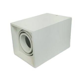 APLIQUE CUADRADO CUBO LARGO SUPERFICIAL 1 DICROICO COLOR BLANCO REF. LUX.GP-M-1-Q MARCA LUXOLAR