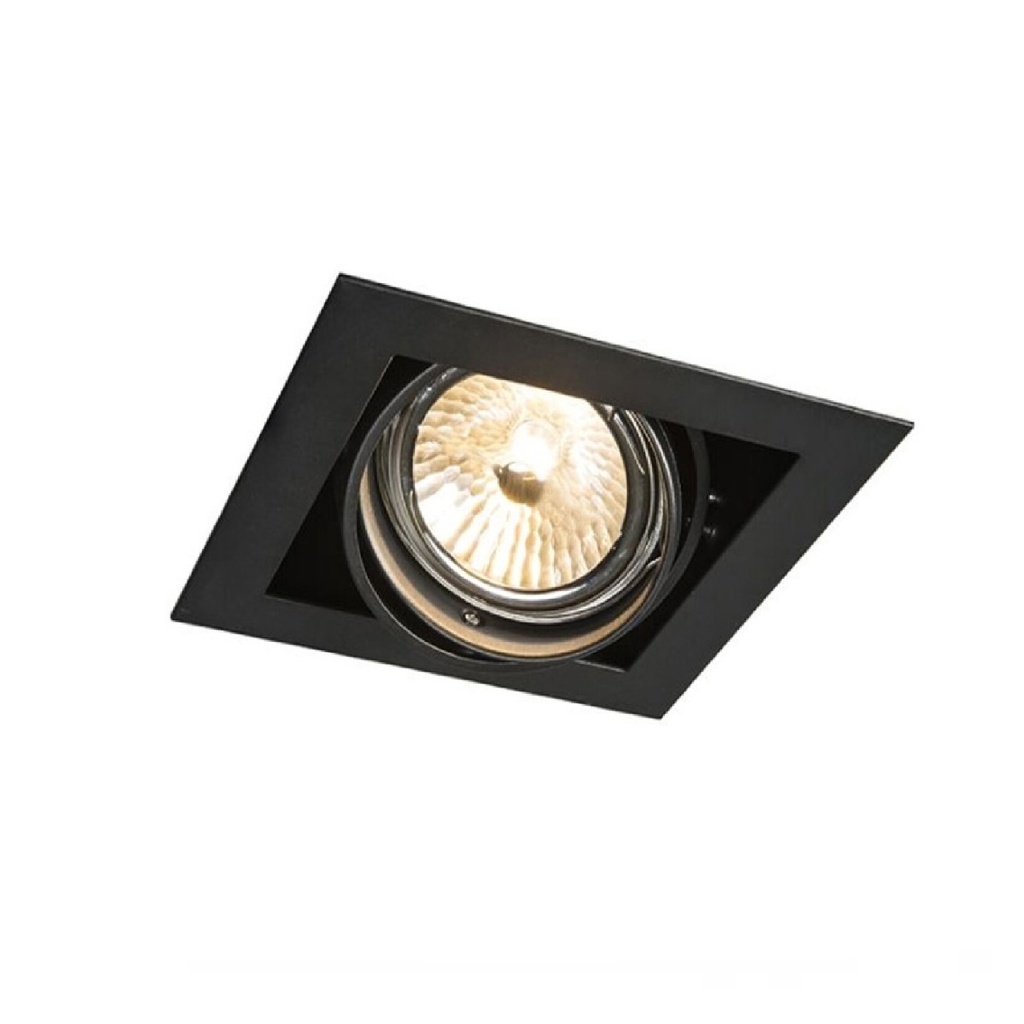 APLIQUE CUADRADO DIRIGIB. P/EMP. C/SOCATE GU10 90M BCO/NEGRO CROMO REF. LUX.GP-S-FX090 MARCA LUXOLAR