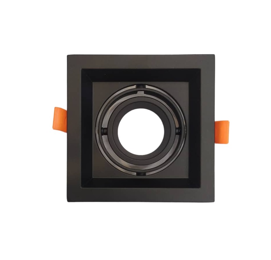 APLIQUE CUADRADO DIRIGIB. P/EMP. 1 LUZ NEGRO C/SOC. GU10 S/BOM REF.LUX.GP-S-GNX-1-Q-N MARCA LUXOLAR