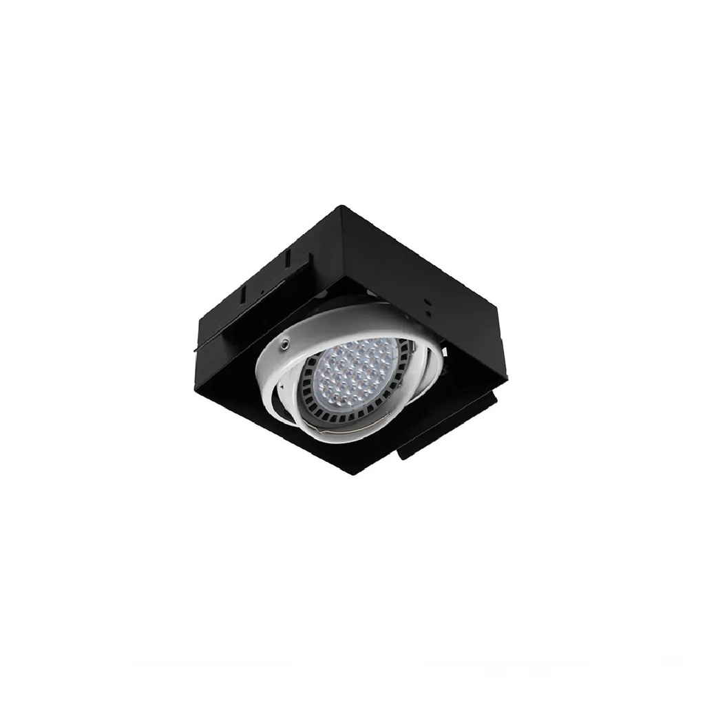 APLIQUE CUADRADO DIRIGIBLE PARA EMPOTRAR 2 DICROICOS REF. LUX.GP-S-GNX-2-Q3L MARCA LUXOLAR