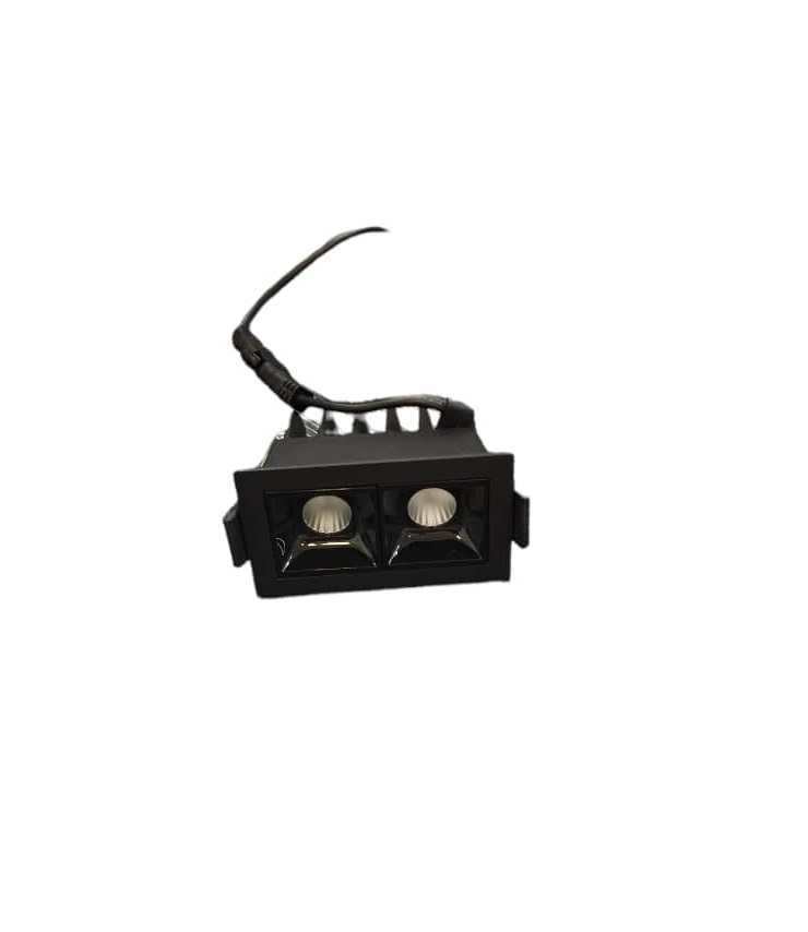 APLIQUE LED MINI SPOT P/EMPOTRAR 2 X 6 W 3000K 30° RECTANG. NEGRO REF.LUX.GP-S-MF02B-BC-N LUXOLAR