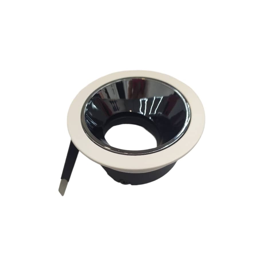 APLIQUE SPOT REDONDO DIRIGIBLE P/EMPOTRAR 1 DICROICO BLANCO-NEGRO REF.LUX.GP-S-XX090-B MARCA LUXOLAR