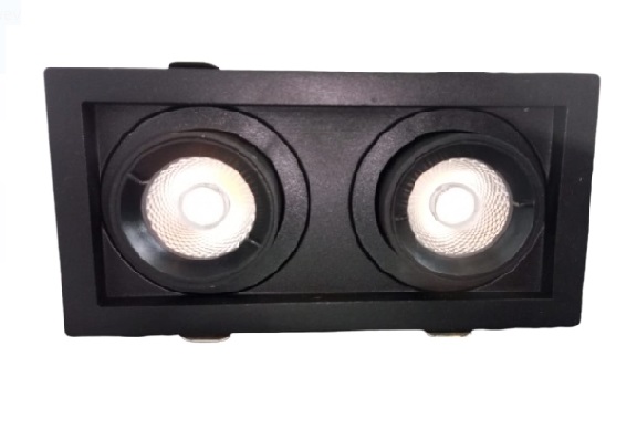 APLIQUE LED P/ EMP. INTEGRADO EXTRAIBLE DOBLE 10W 3000K NEGRO REF. LUX.GP.T999.ST10 MARCA LUXOLAR