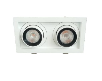 APLIQUE LED P/ EMP. INTEGRADO EXTRAIBLE DOBLE 10W 3000K BCO-NEGR REF. LUX.GP.T999.ST10 MARCA LUXOLAR