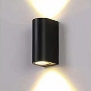 APLIQUE DOBLE REDONDO SUPERFICIAL C/SOCATE GU10 IP65 COLOR NEGRO REF. LUX.HARP-72NL MARCA LUXOLAR