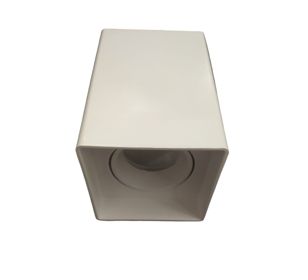 APLIQUE CUADRADO CUBO LARGO SUPERFICIAL C/SOCATE GU10 COLOR BLANCO REF. LUX.HSCP-80B MARCA LUXOLAR