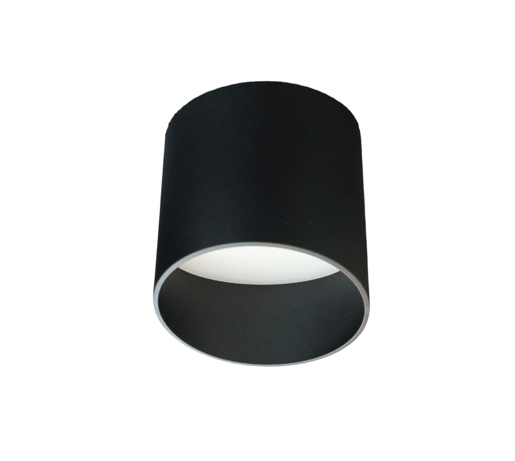 APLIQUE DE TECHO INTEGRADO 8W 3000K CILINDRO SUPERFICIAL COLOR NEGRO REF.WB8522NR.BC-N MARCA LUXOLAR