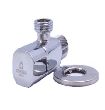 LLAVE DE ARRESTO 1/2" MACHO- MACHO C/ROSETA REDONDA REF. KD-256 MARCA OMEGA