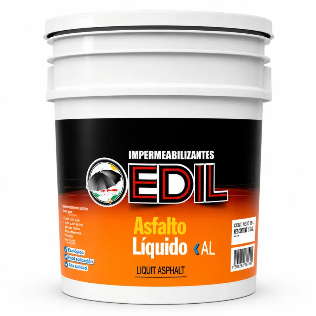 ASFALTO LIQUIDO CUÑETE 5 GL REF. 31100513 MARCA EDIL