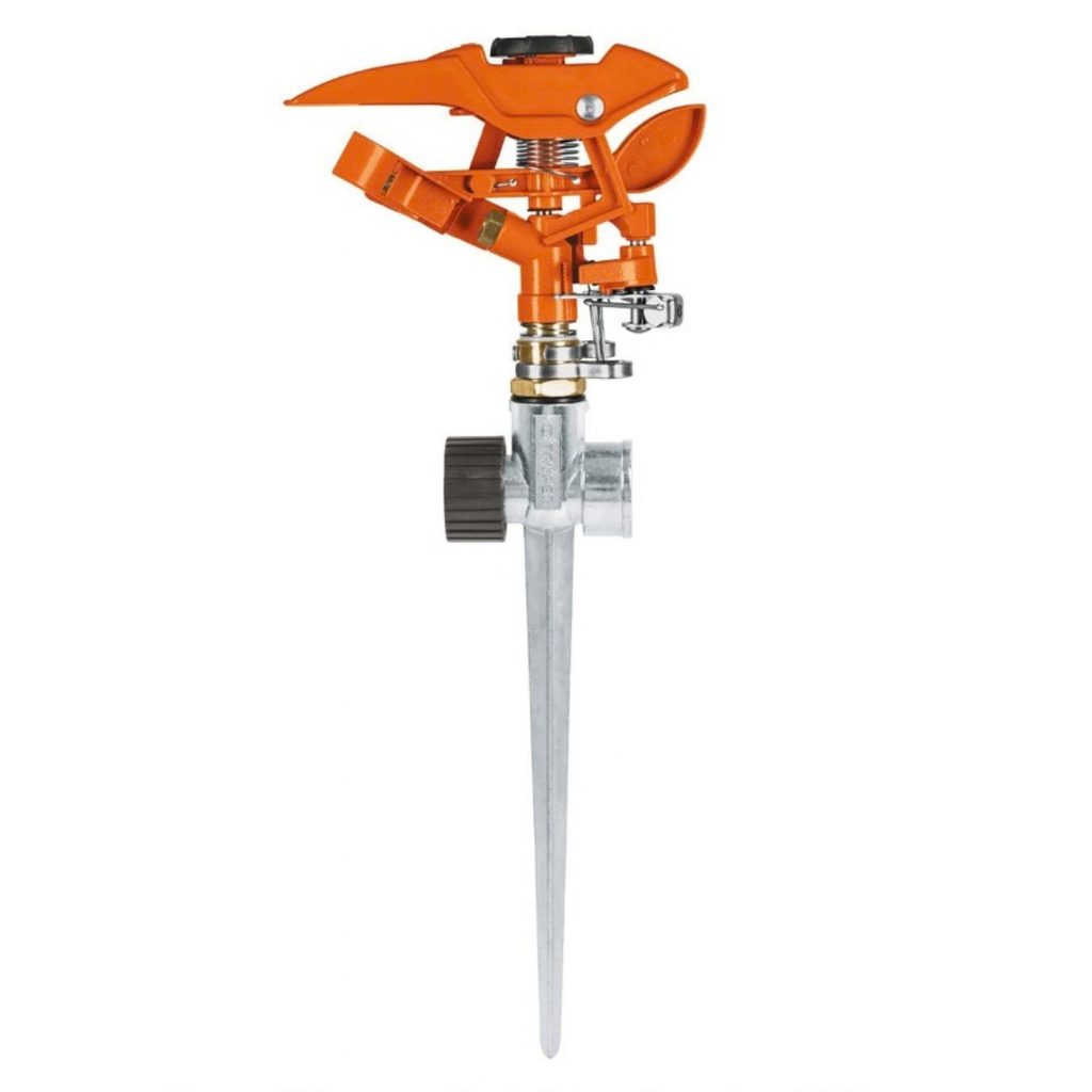 ASPERSOR / ROCIADOR DE JARDIN CON ESTACA 60 PSI 9MT DE ALCANCE 360° GRADU REF. 10321 MARCA TRUPER