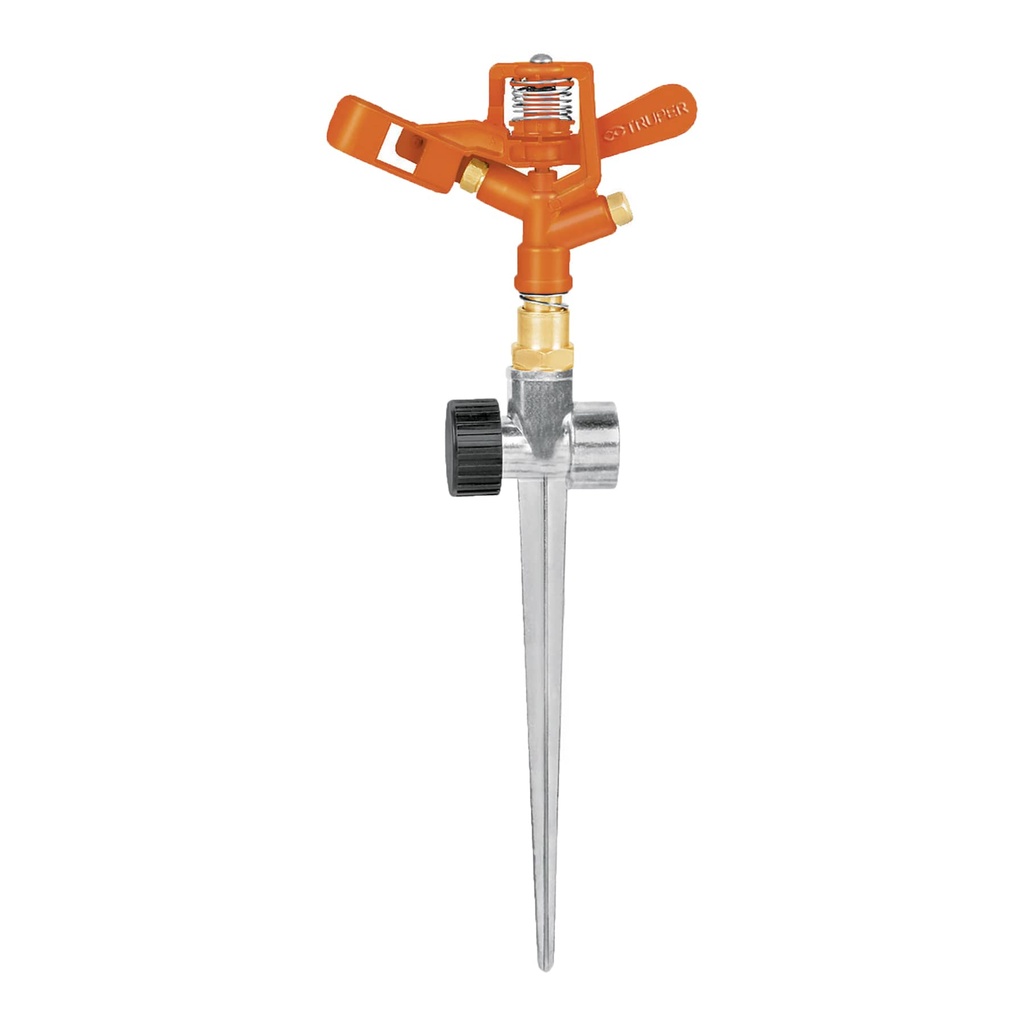 ASPERSOR / ROCIADOR DOBLE METALICO 40-50 PSI 21MT ALCANCE 360° CONEXION SERIE REF.10330 MARCA TRUPER