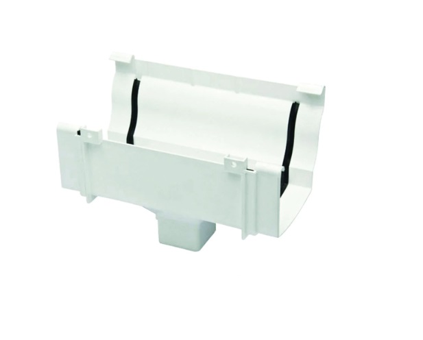 BAJANTE CON EMPALME PARA CANAL CUADRADA DE LLUVIA PVC COLOR BLANCO REF. CAN9311 MARCA URAPLAS