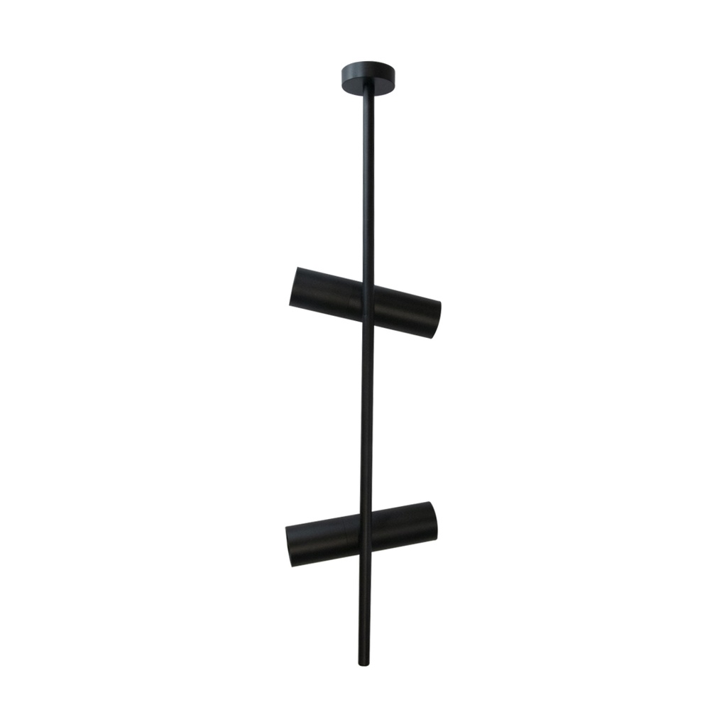 BARRA APLIQUE TECHO C/DOS APLIQUES P/DICROICO GU10 ORIENTABLE COLOR NEGRO REF.LUM-Q077B MARCA LUMIND