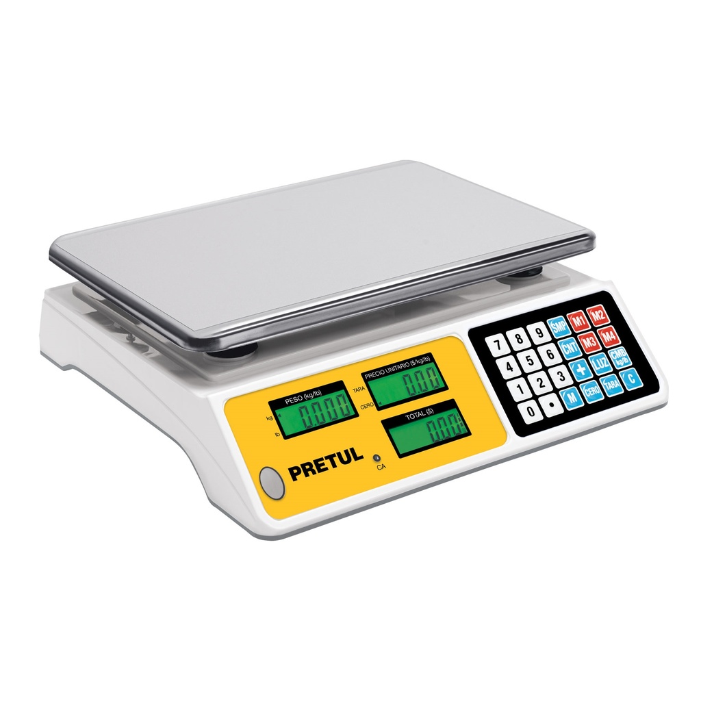 BASCULA ELECTRONICA MULTIFUNCIONES 40 KG MOD. BASE-40P REF. 29966 MARCA PRETUL