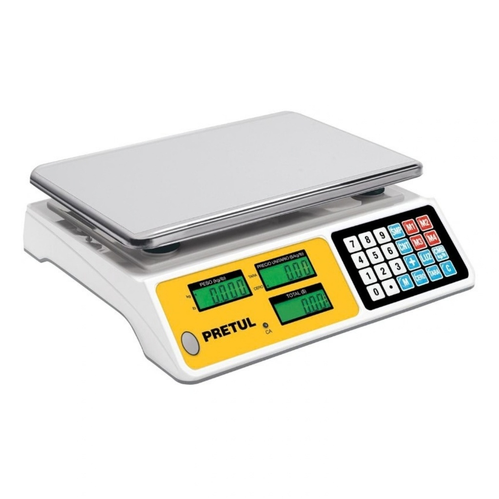 BASCULA ELECTRONICA MULTIFUNCIONES 40 KG MOD. BASE-40P REF. 29966 MARCA PRETUL