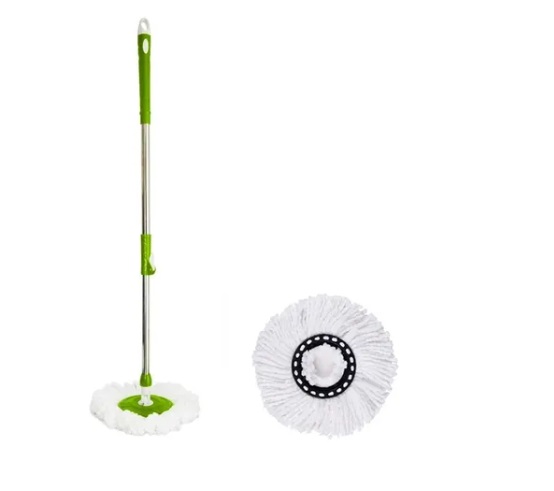 BASTON EXTENSIBLE CENTRIFUGO GIRATORIO 360° ALTO 1,35 CM CON MOPA VERDE REF. 200030 TAJANARA